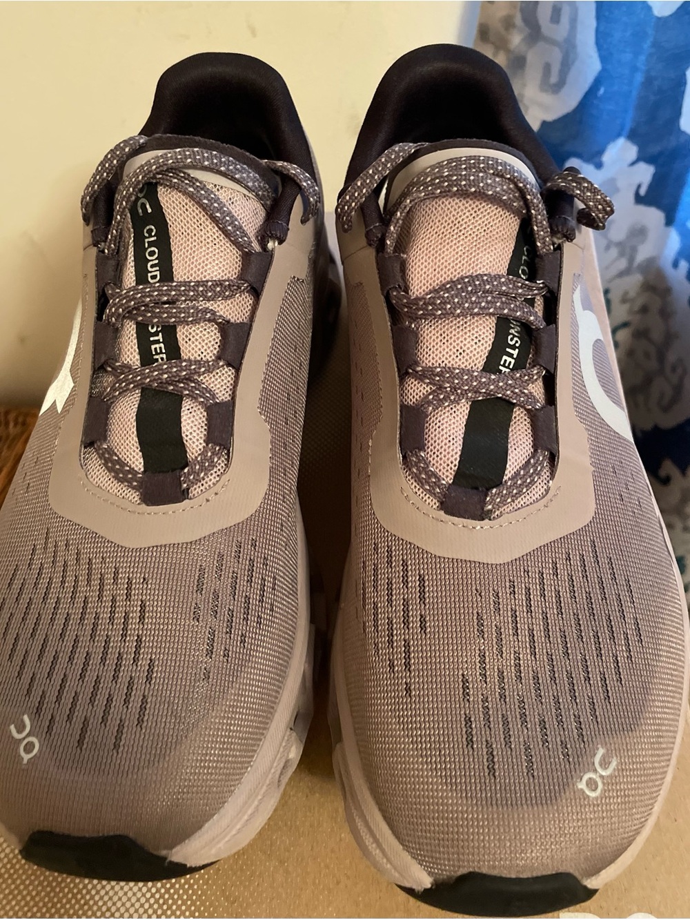 On Cloud Women's Athletic Shoes in Taupe and Black - Picture 2 of 4